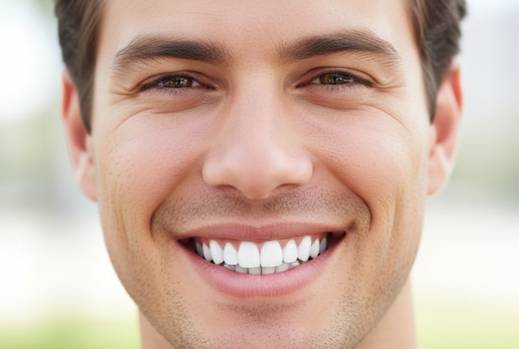 a man having a bright smile due to flossing
