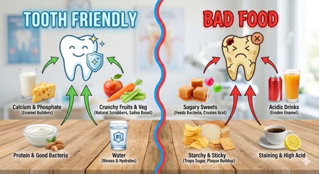 good vs bad foods for oral health